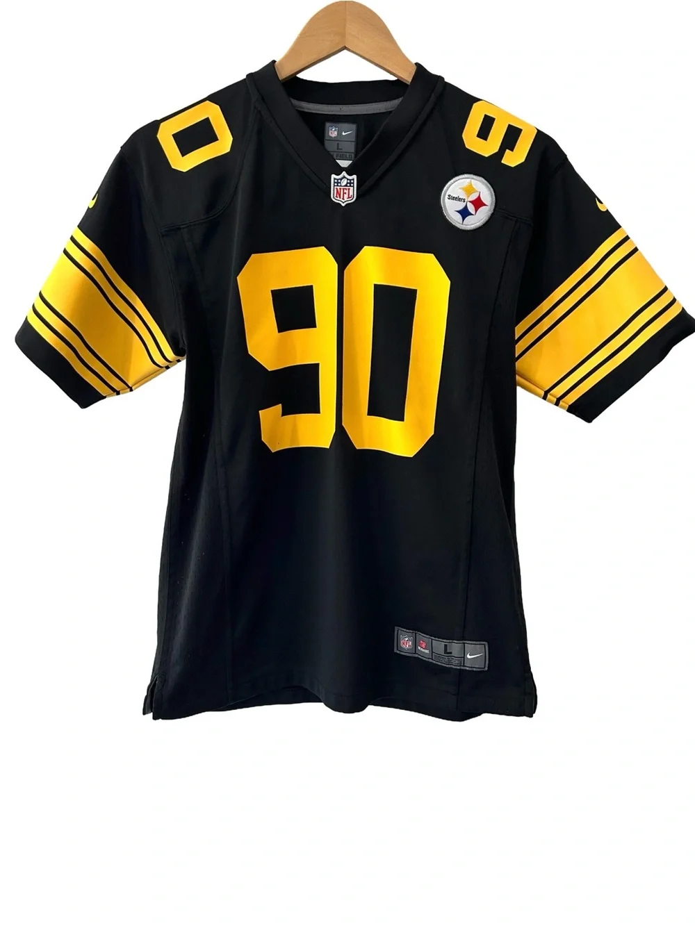 Pittsburgh Steelers TJ Watt Youth Jersey L black gold Nike football fan #90